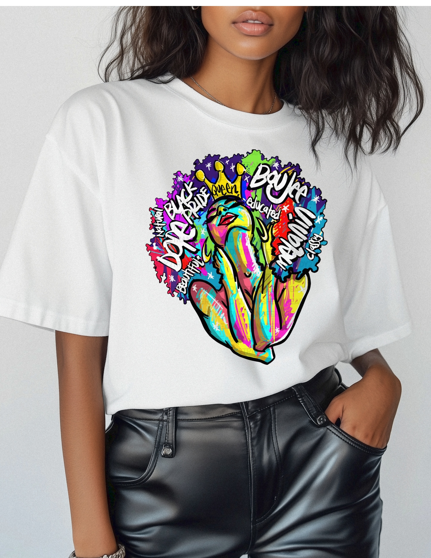 "Melanin Queen" Afro Art Graphic Tee