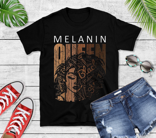 Melanin Queen Afro Graphic T-Shirt